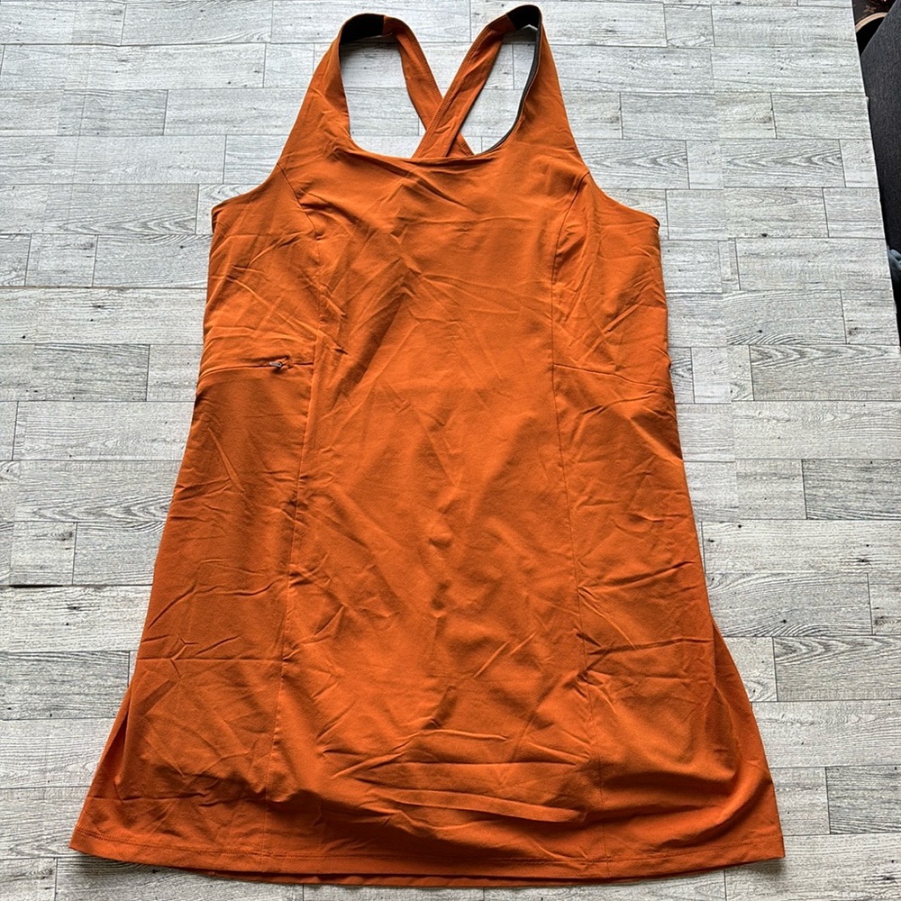 REI CO’OP Rust Orange Athletic hiking Tank Workout Mini Dress women’s medium